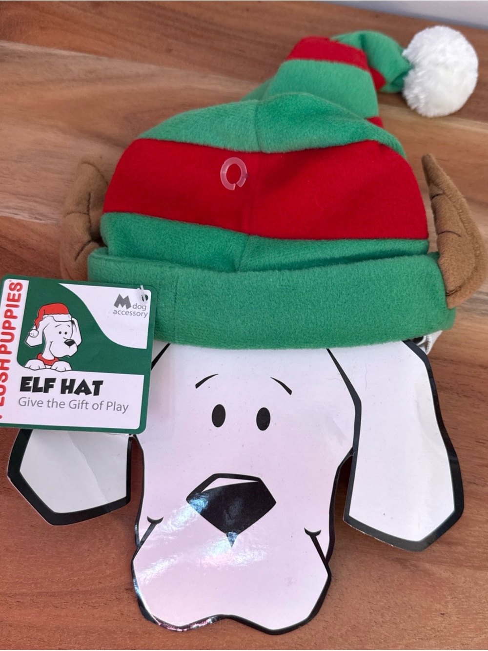 Plush Puppies Elf Hat size medium M Dog Pup Christmas Headband Hat w/ears NEW